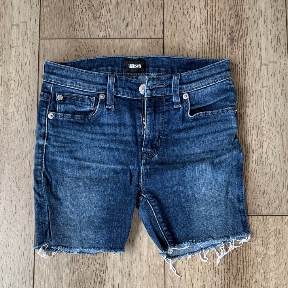 Hudson Jeans Dark Blue Cutoff Denim Shorts